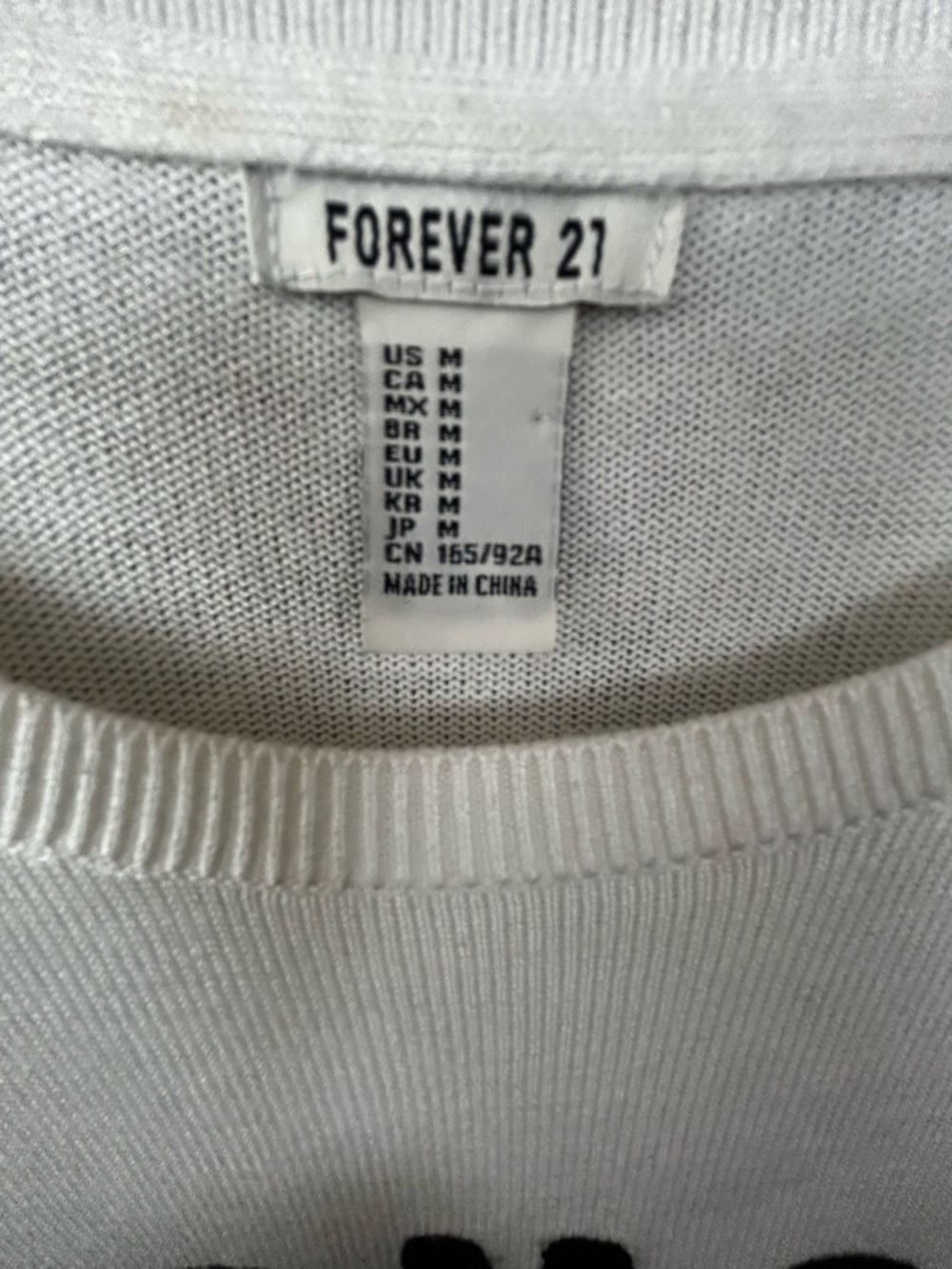 Forever 21 White Graphic Crewneck Sweater - Picture 4 of 8
